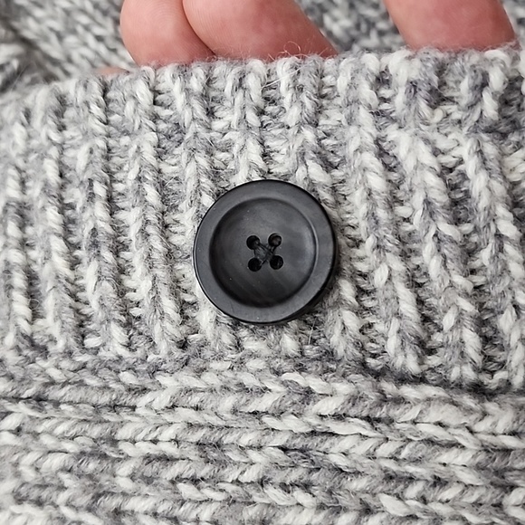 Coupe Men's Wool Blend Knit Button Up Hooded Jacket Beige Black Nordic Sz Large - Picture 6 of 13